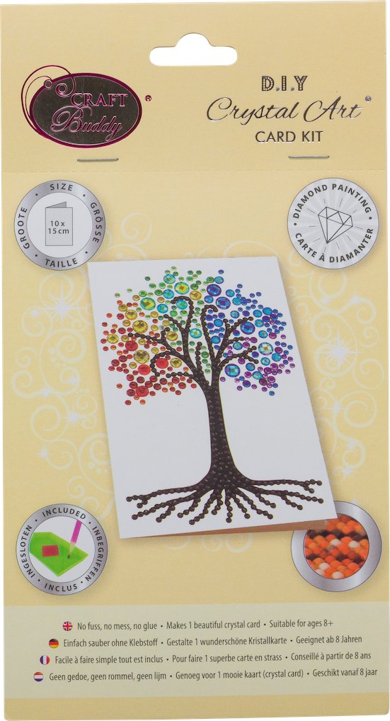 Load image into Gallery viewer, Rainbow Tree, 10x15cm Crystal Art Card
