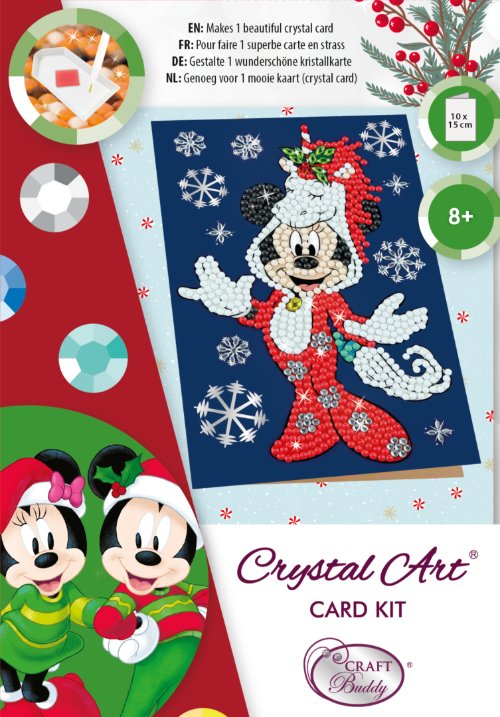"Festive Minnie" Crystal Art card 10x15cm