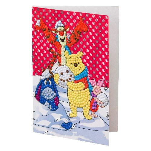 Load image into Gallery viewer, &amp;quot;Winter Winnie the Pooh&amp;quot; Crystal Art Card 10x15cm
