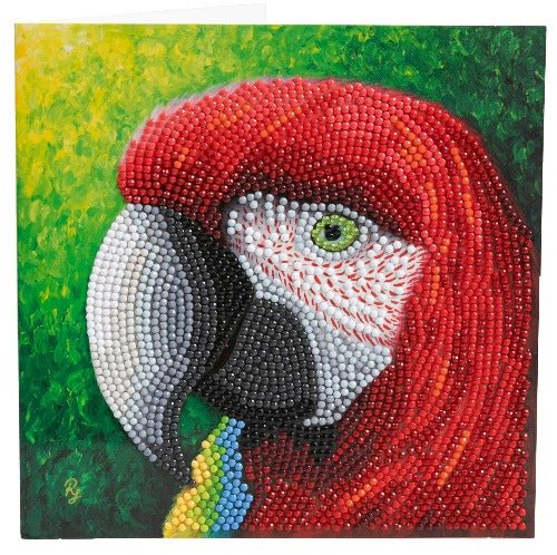 Pretty Parrot Crystal Art Card - Front View