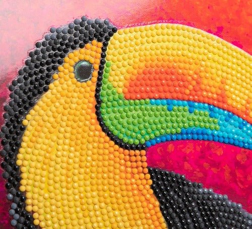 Tropical Toucan Crystal Art Card - Close Up