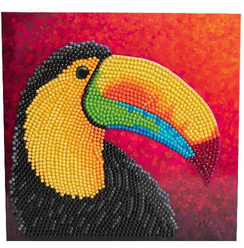 Load image into Gallery viewer, Tropical Toucan Crystal Art Card - Front View
