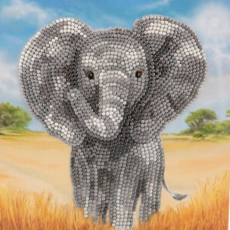 "Baby Elephant" 18x18cm Crystal Art Card