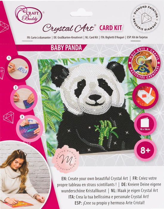 "Baby Panda" Crystal Art Card 18x18cm