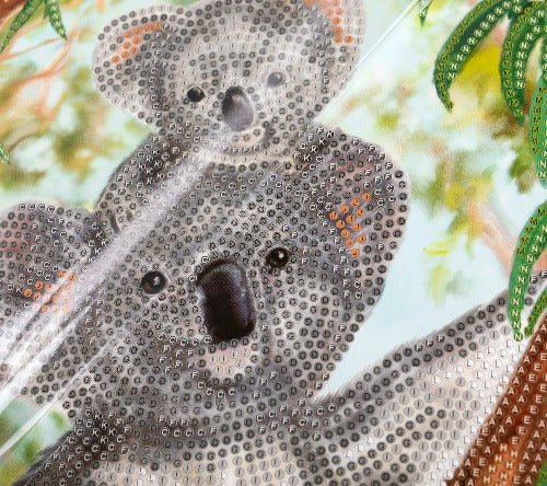 "Koala Cuddles" 18x18cm Crystal Art Card