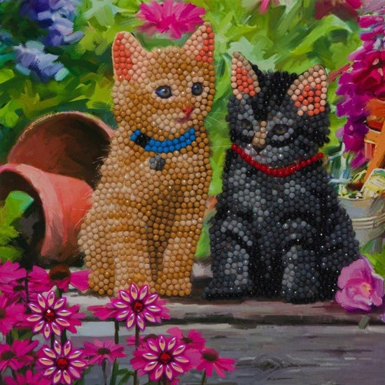 Load image into Gallery viewer, &amp;quot;Cat Friends&amp;quot; Crystal Art Card Kit
