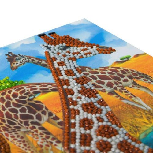 Load image into Gallery viewer, &amp;quot;Gentle Giraffes&amp;quot; Crystal Art Card 18x18cm
