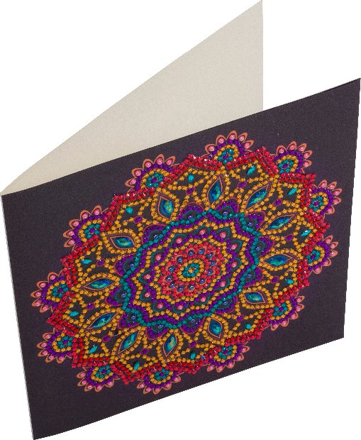 Load image into Gallery viewer, &amp;quot;Purple Mandala&amp;quot; 18x18cm Crystal Art Card
