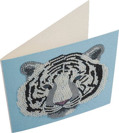 Load image into Gallery viewer, &amp;quot;White Tiger Head&amp;quot; 18x18cm Crystal Art Card
