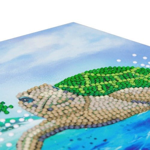 Load image into Gallery viewer, &amp;quot;Turtle Paradise&amp;quot; Crystal Art Card 18x18cm
