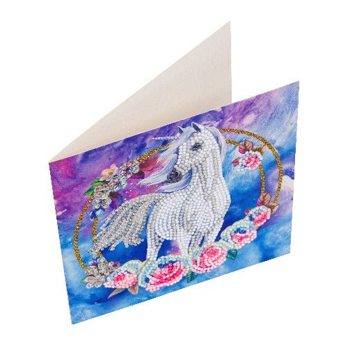 "Unicorn Garland" Crystal Art Card 18x18cm