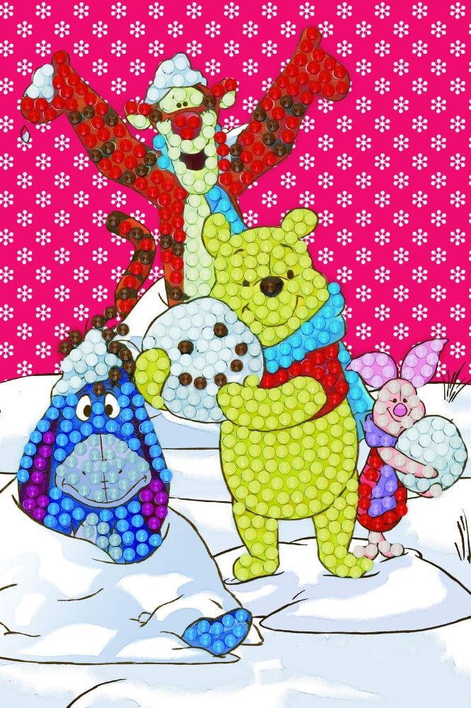 Load image into Gallery viewer, &amp;quot;Winter Winnie the Pooh&amp;quot; Crystal Art Card 10x15cm
