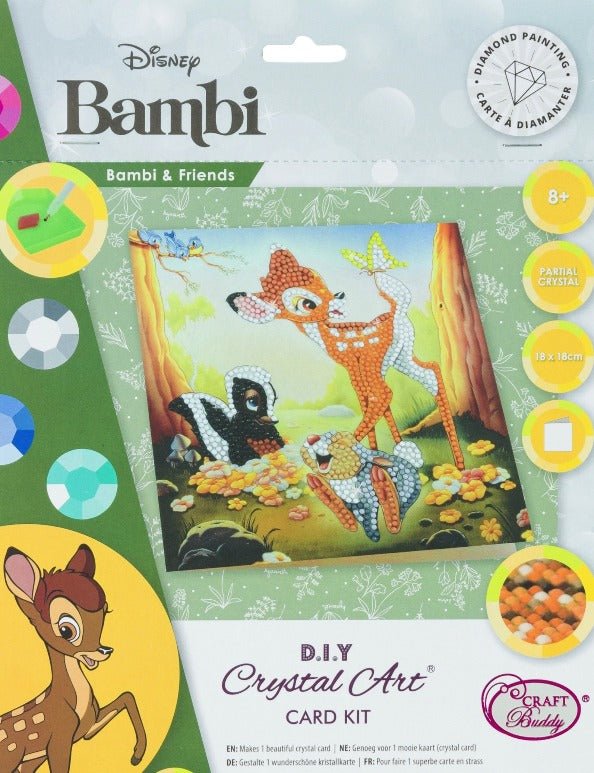 Load image into Gallery viewer, &amp;quot;Bambi and Friends&amp;quot; Crystal Art Card 18x18cm
