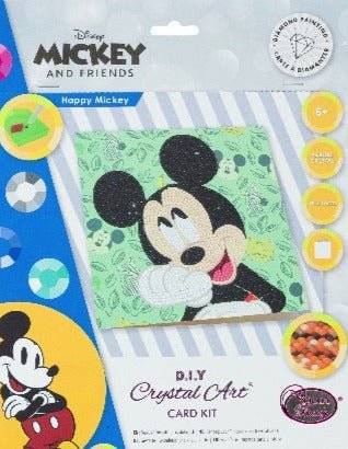 "Happy Mickey" Crystal Art Card 18x18cm