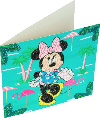 Load image into Gallery viewer, &amp;quot;Minnie on Holiday&amp;quot; Crystal Art Card 18x18cm
