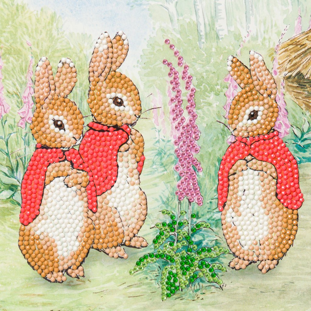 "The Flopsy Bunnies" Crystal Art Card 18x18cm