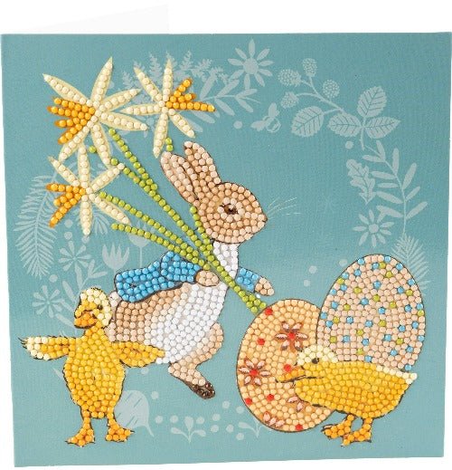 Peter & Spring Chicks 18x18cm Crystal Art Card
