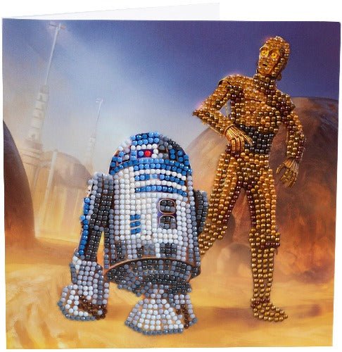 R2-D2 & C-3PO 18x18cm Crystal Art Card - Front View