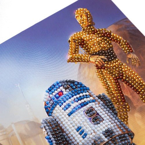 Load image into Gallery viewer, R2-D2 &amp;amp; C-3PO 18x18cm Crystal Art Card - Close Up
