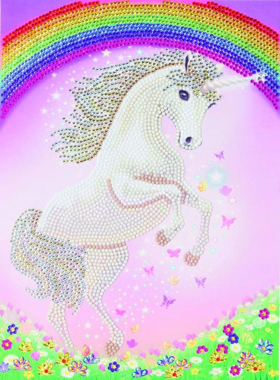 Load image into Gallery viewer, &amp;quot;Unicorn Rainbow&amp;quot; Giant Crystal Art Card Kit
