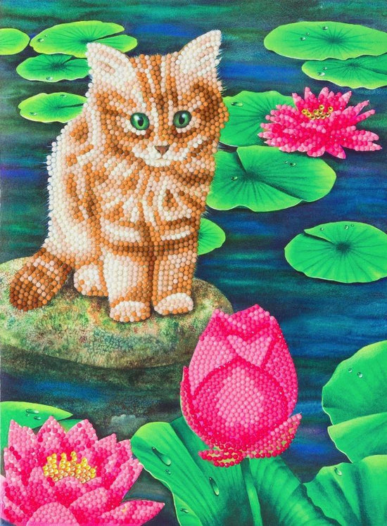 Load image into Gallery viewer, &amp;quot;Lily&amp;#39;s Pond&amp;quot; Giant Crystal Art Card Kit

