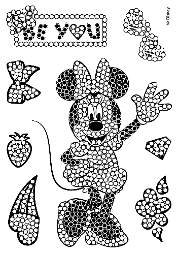 Load image into Gallery viewer, Minnie Mouse Crystal Art A6 Stamping Set - Before Completion
