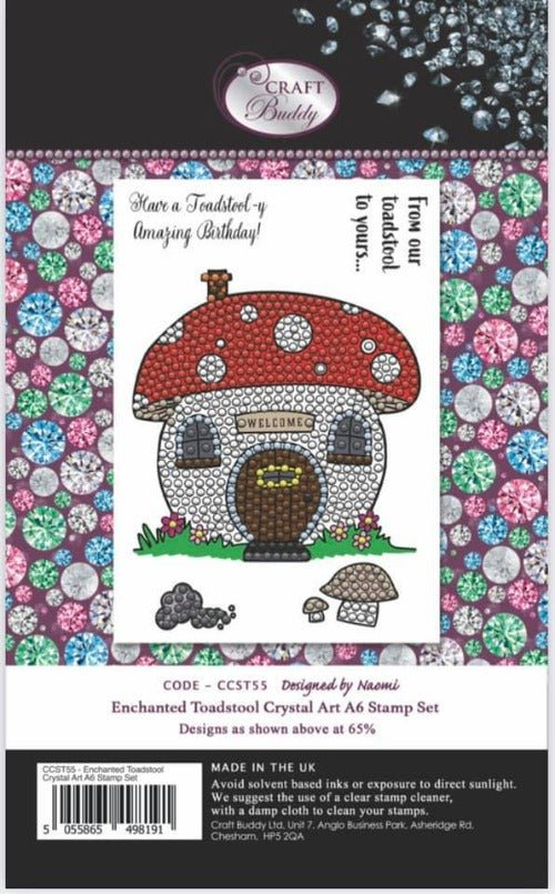 Load image into Gallery viewer, &amp;quot;Enchanted Toadstool&amp;quot; Crystal Art A6 Stamp set
