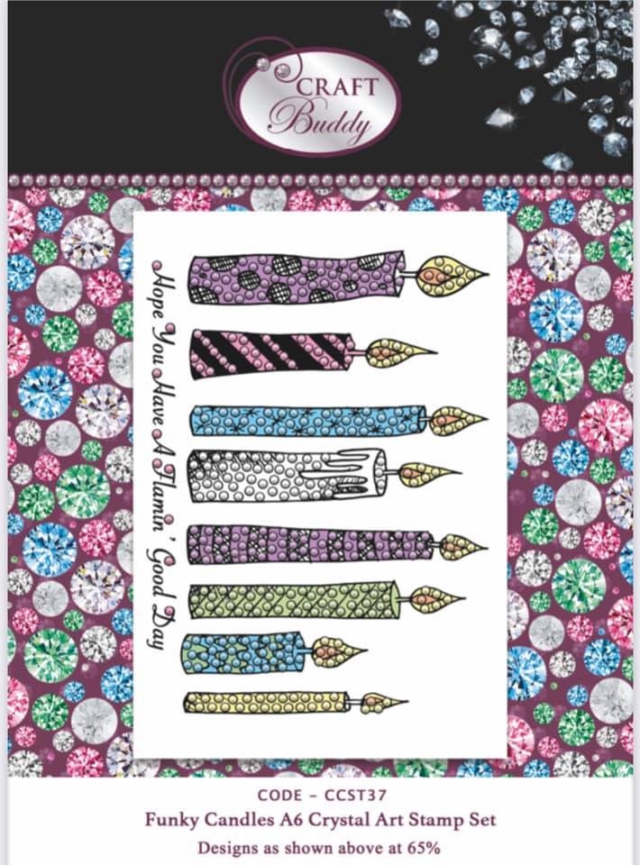 Load image into Gallery viewer, Funky Candles A6 Crystal Art Stamp Set
