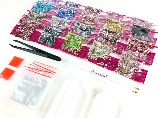 Crystal Art Refill Pack of Shiny Rhinestone Crystals- 20 assorted packs