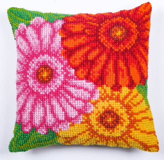 Load image into Gallery viewer, &amp;quot;Flower Burst&amp;quot; Cross Stitch Cushion Kit 43x43cm
