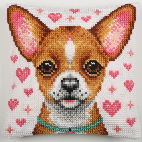 "Madly in Love" Cross Stitch Cushion kit 43x43cm