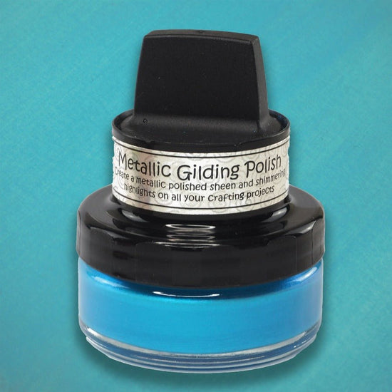 Load image into Gallery viewer, Cosmic Shimmer Metallic Gilding Polish 50ml - Blue Wave
