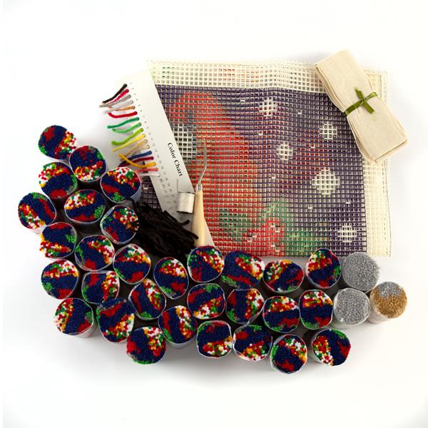 "Christmas Gnome" Latch Hook Rug 48x64cm Contents