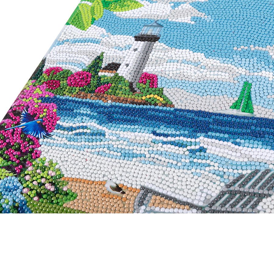 Load image into Gallery viewer, &amp;quot;Coastline&amp;quot; Crystal Art Kit 40x50cm Close up 
