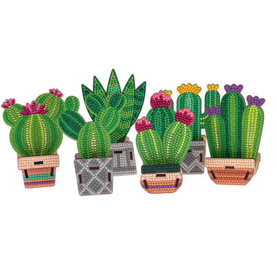 Load image into Gallery viewer, Crystal Art Cacti - Set of 6 front all
