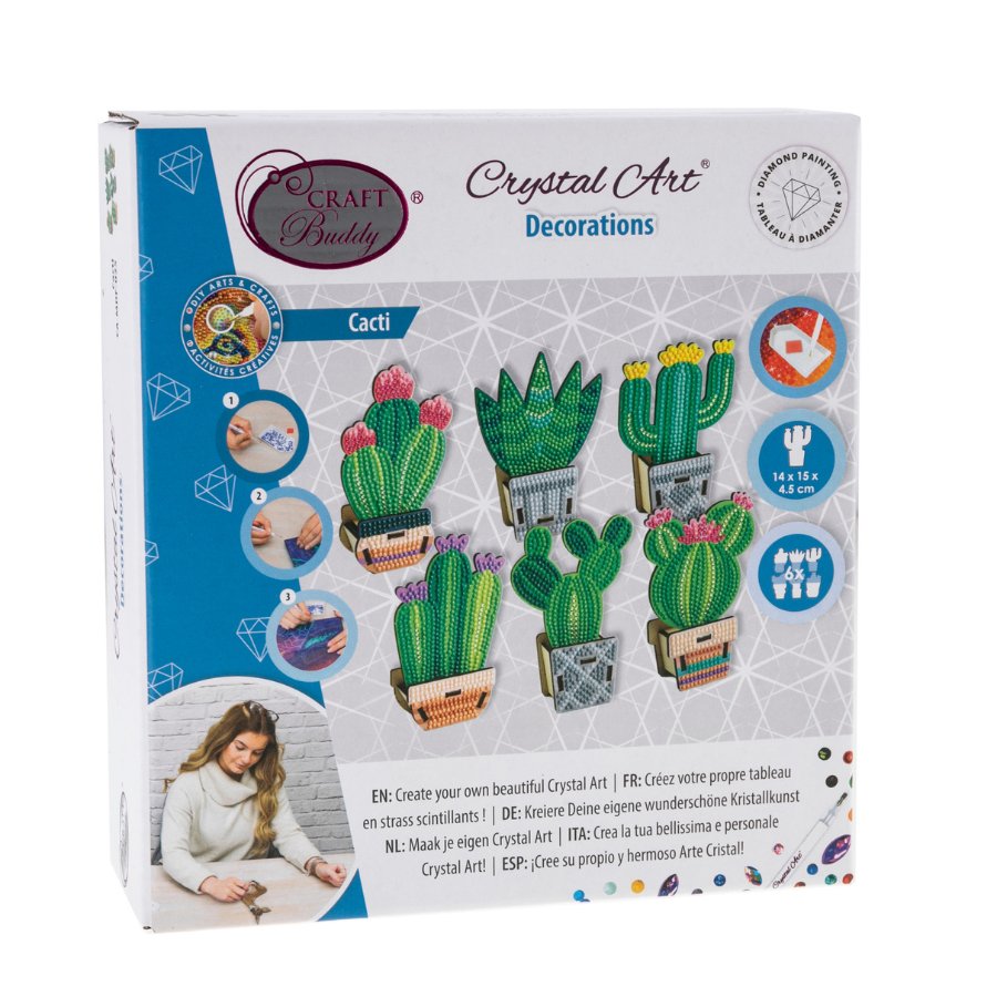 Crystal Art Cacti - Set of 6 front packaging