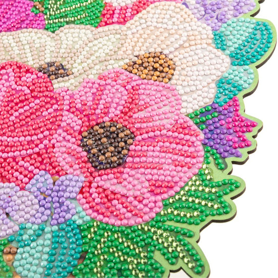 Crystal Art Spring Flower Basket Kit Close Up