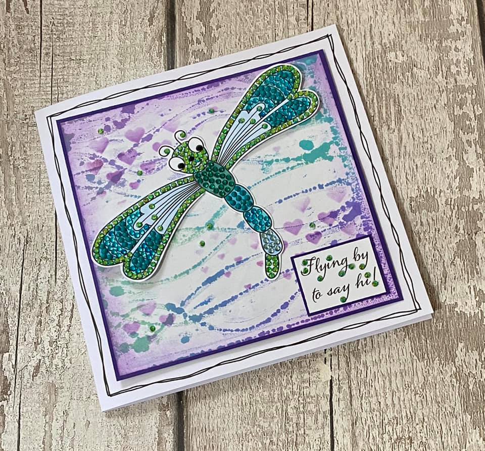 Load image into Gallery viewer, Craft Buddy Glistening Dragonfly Crystal Art A6 Stamp Set
