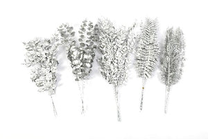 Forever Flowerz Metallic Large Leaves Silver