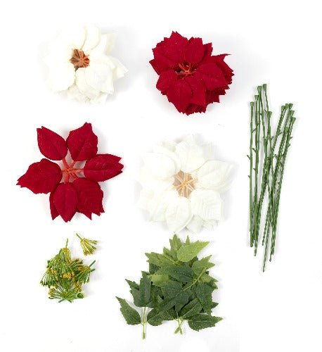 Forever Flowerz Premium Poinsettias - Red & White - Contents