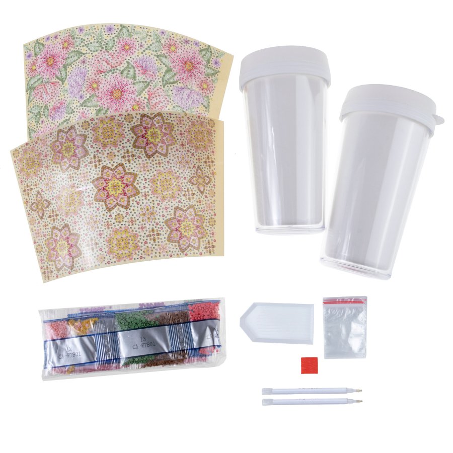 Flora and Mandala Crystal Art Drink Tumblers Content