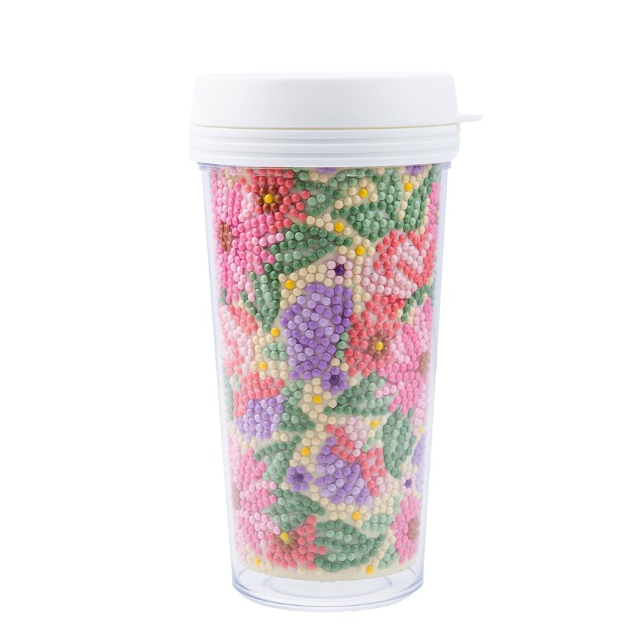 Load image into Gallery viewer, Flora and Mandala Crystal Art Drink Tumblers Front Floral
