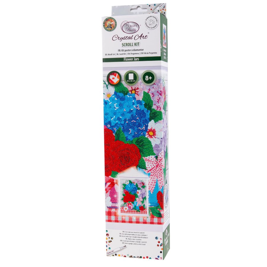 Flower Jars Crystal Art Scroll Kit Front Packaging 