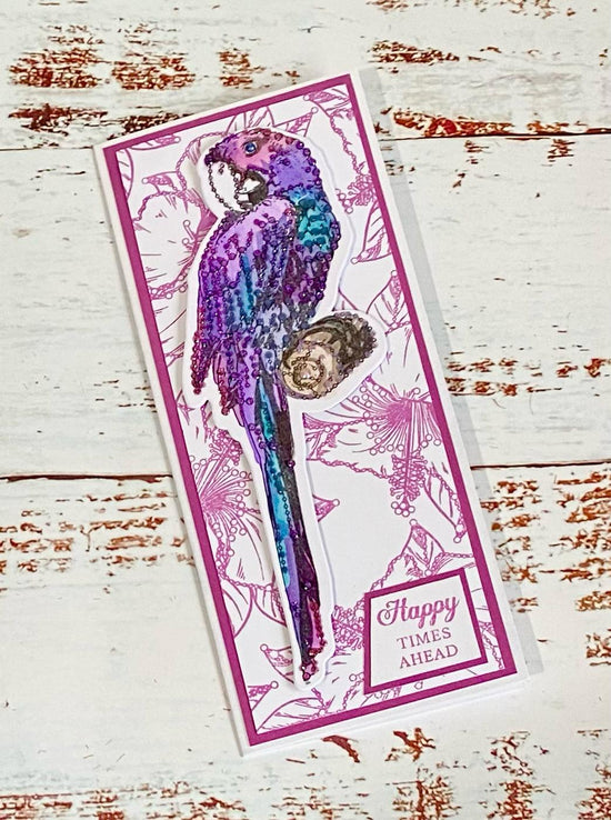 Load image into Gallery viewer, GS13: Craft Buddy Gem It! Parrot Paradise A5 Clear Stamp Set
