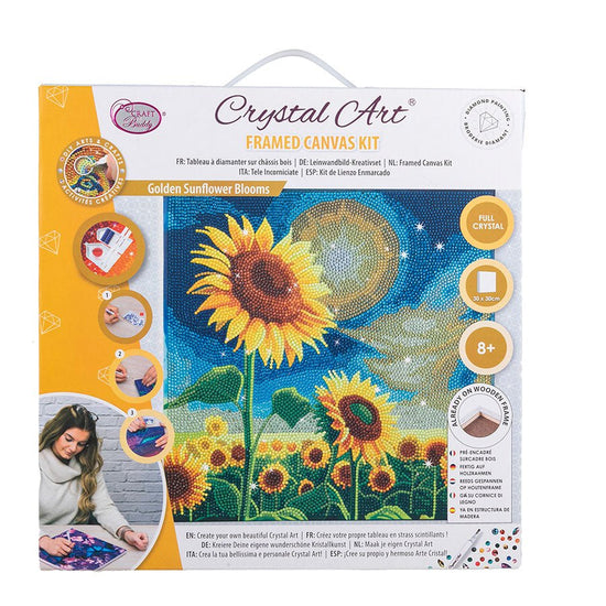 Load image into Gallery viewer, “Golden Sunflower Blooms” Crystal Art Kit 30x30cm
