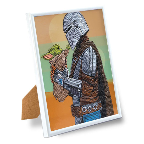 Grogu and the Madalorian crystak art picture frame kit framed
