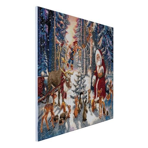 "Christmas in the Forest" Framed Crystal Art Kit, 90x65cm