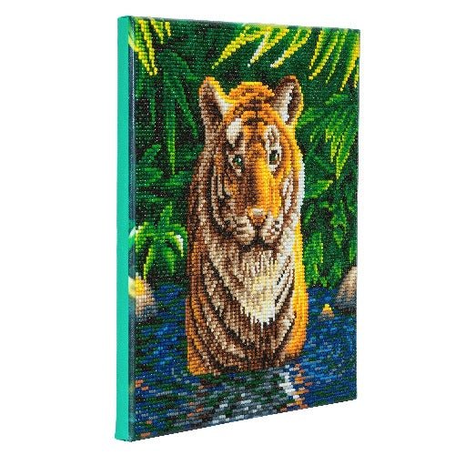 "Tiger Pool" Crystal Art Kit 30x30cm Side View
