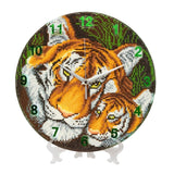 "Mother Tiger & Cub" Crystal Clock Kit 30cm