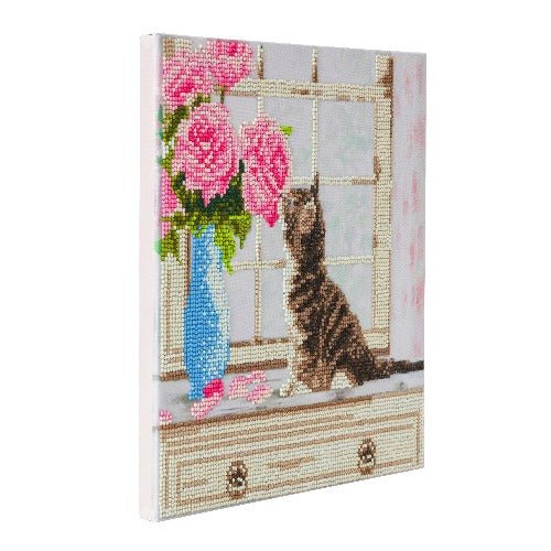 Load image into Gallery viewer, &amp;quot;Cat&amp;quot; Crystal Art Canvas Kit 30x30cm Side
